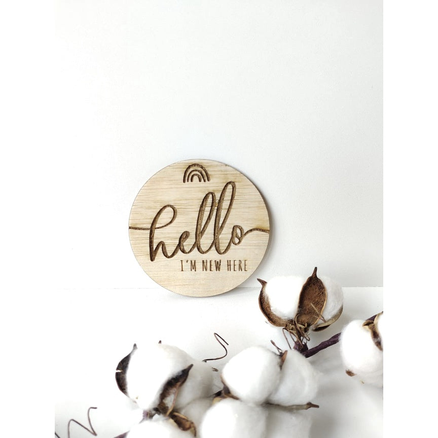 Hello Baby Newborn Plaque Plywood