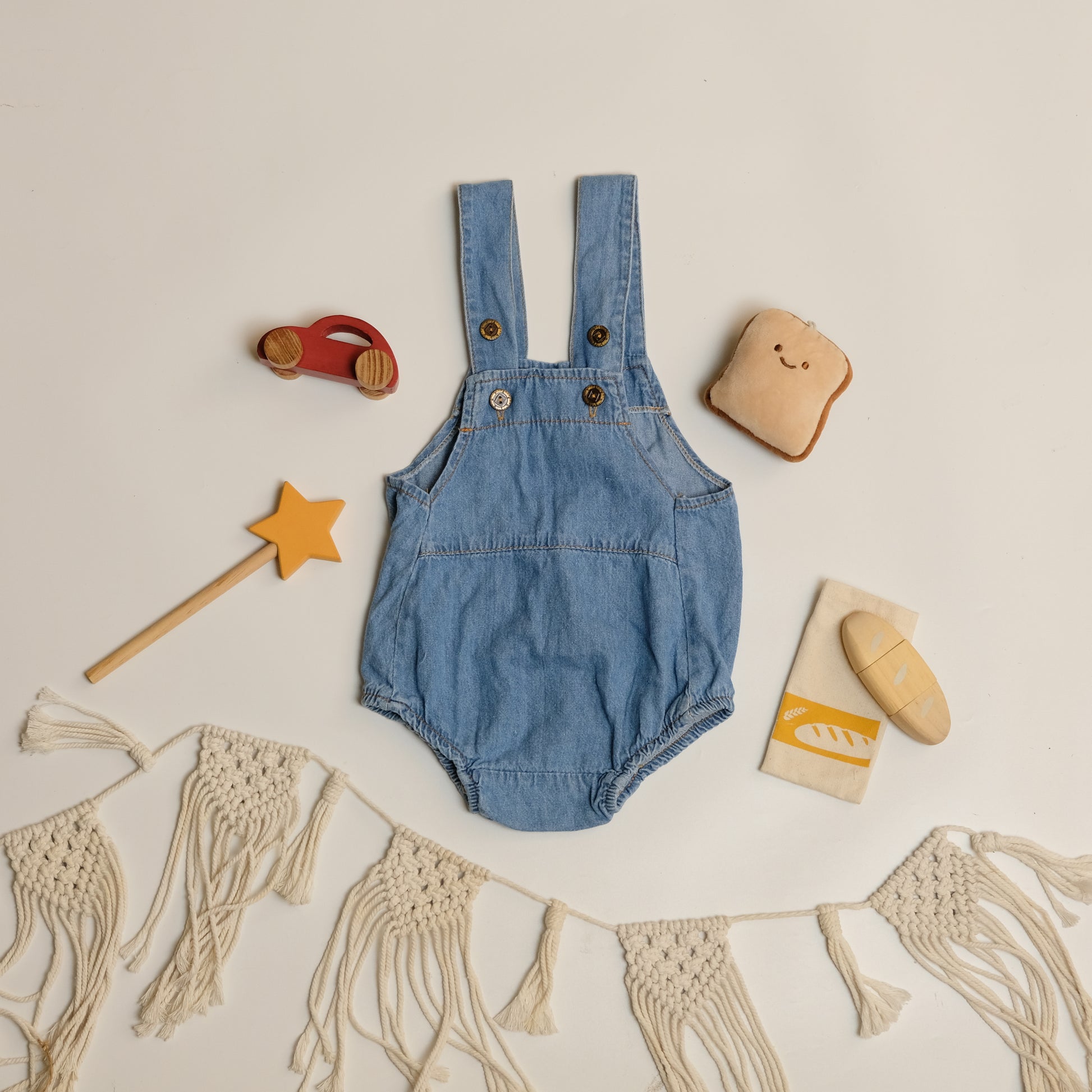 New Born Short Denim Romper