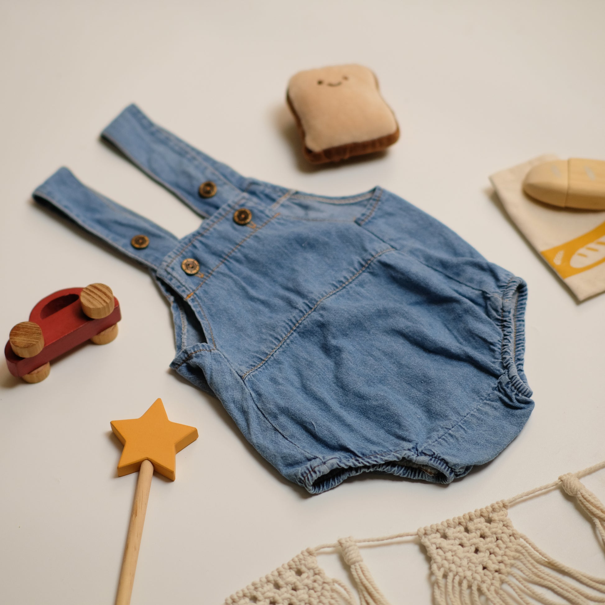 New Born Short Denim Romper