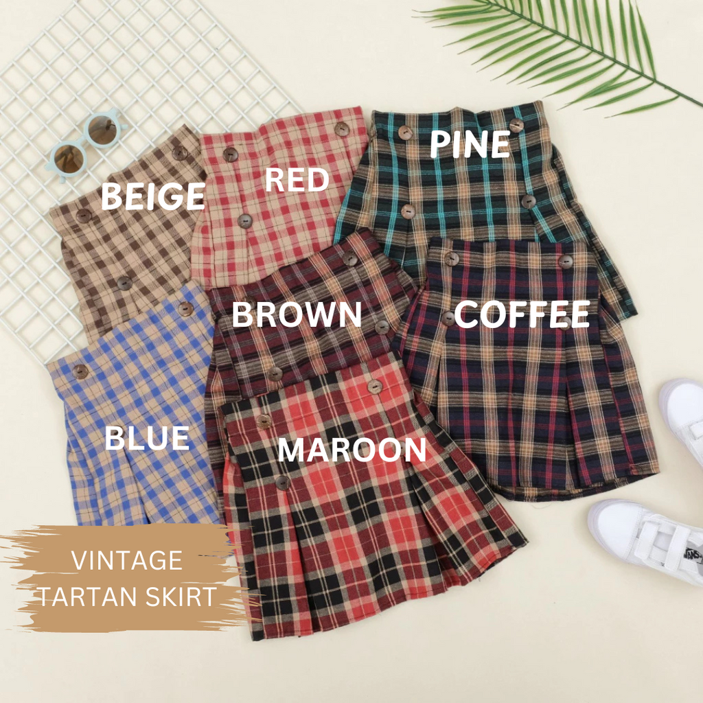 Vintage Kids Tartan Skirt