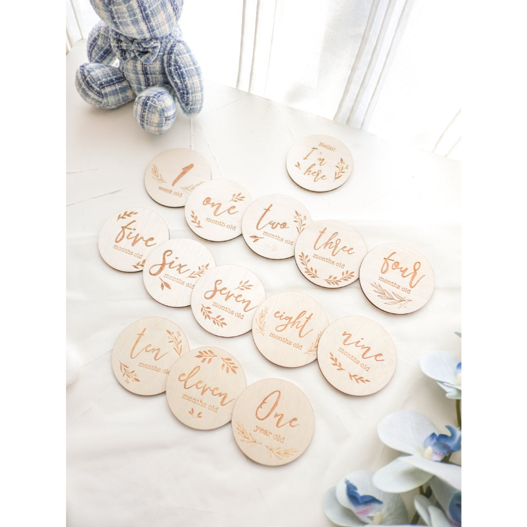 Wooden Baby Milestone Set (plywood)