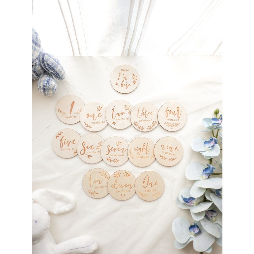 Wooden Baby Milestone Set (plywood)
