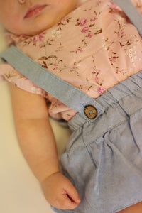 ISABEL NEWBORN OVERALL SET ( INCLUDE BOOTIES & HEADBAND )