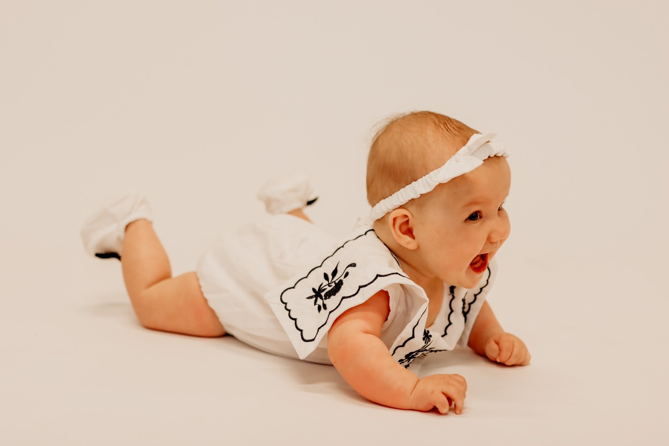NEWBORN SET EMBROIDERY BABY JUMPER ( Booties  & headband include )