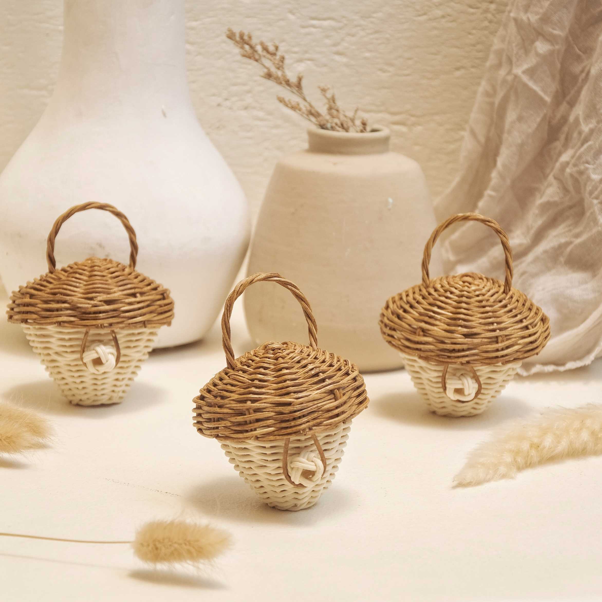 3pcs Coco Basket Miniature