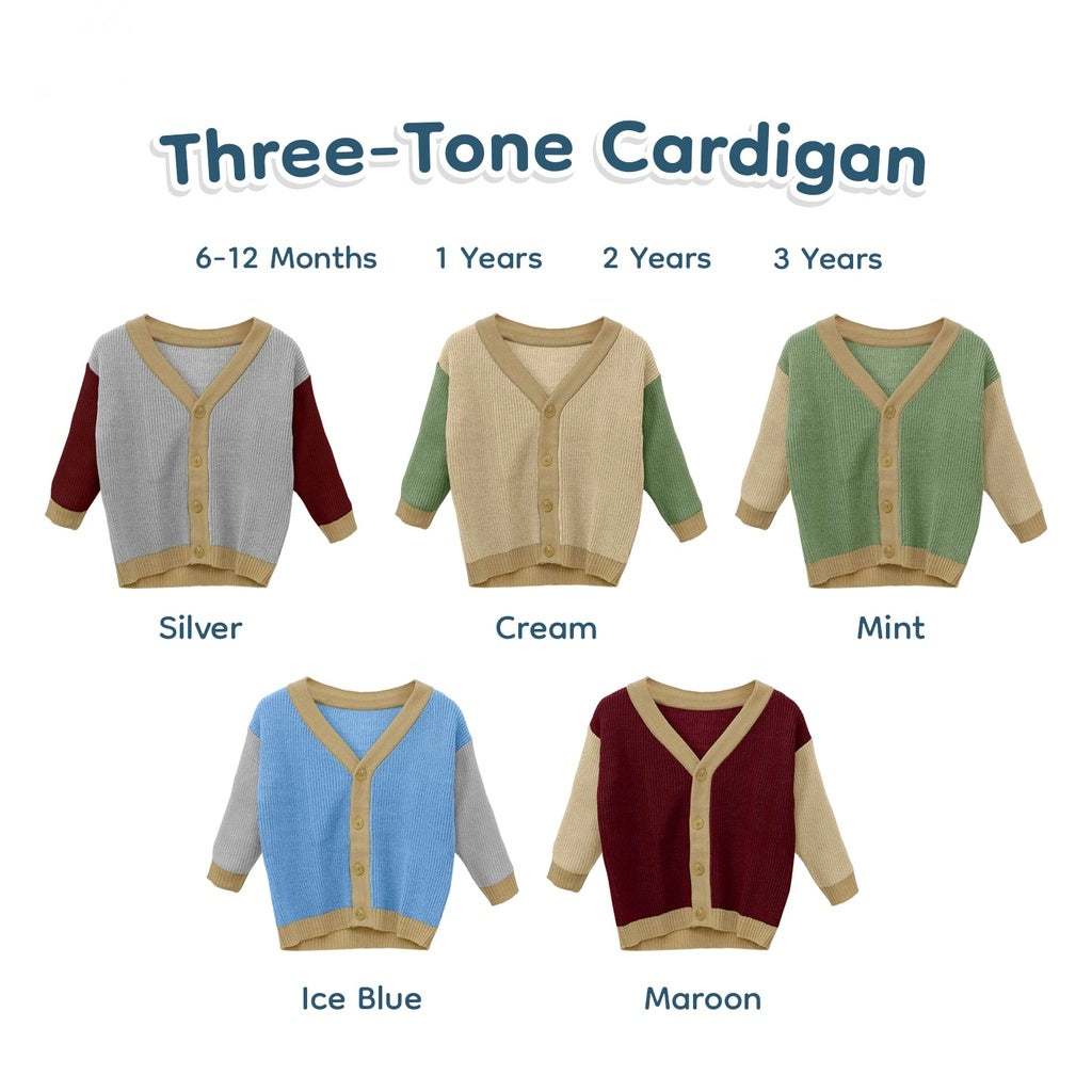 Three Tone Cardigan Unisex