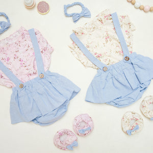 ISABEL NEWBORN OVERALL SET ( INCLUDE BOOTIES & HEADBAND )