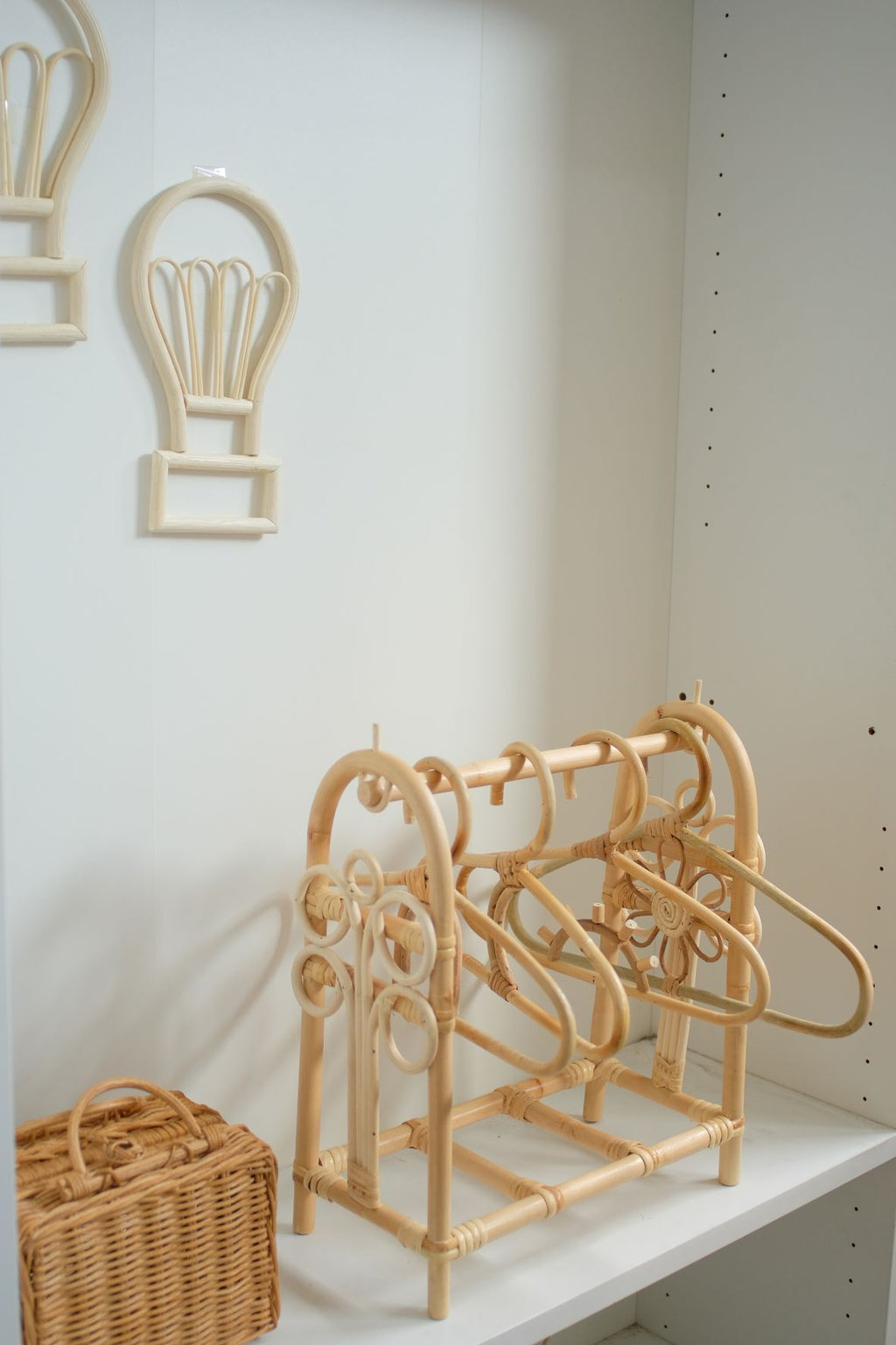 DOLL RATTAN CLOTHES RACK