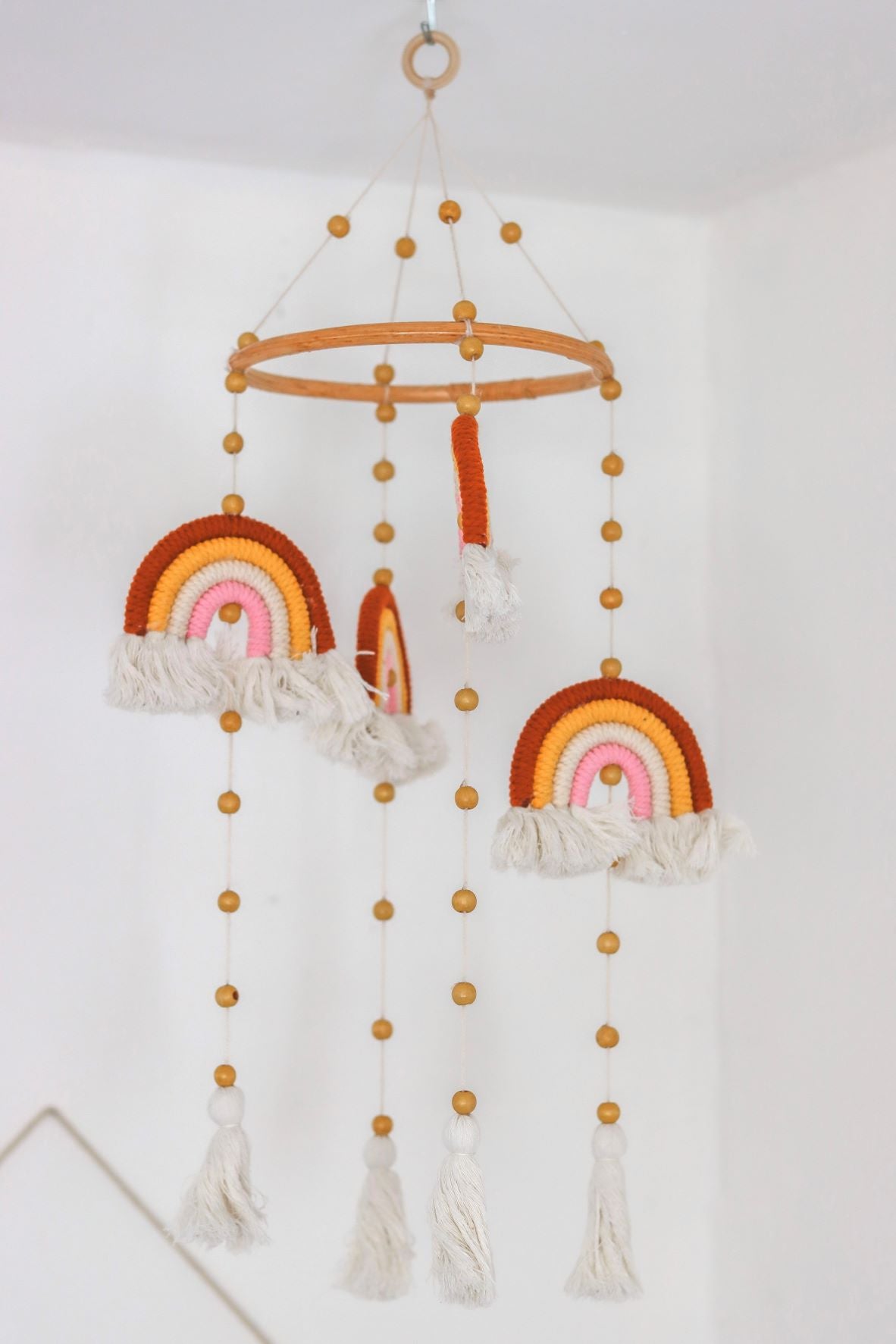 Rainbow Macrame Baby Mobile