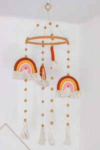Rainbow Macrame Baby Mobile