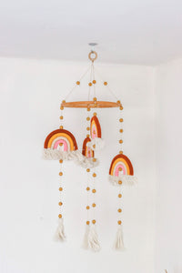 Rainbow Macrame Baby Mobile