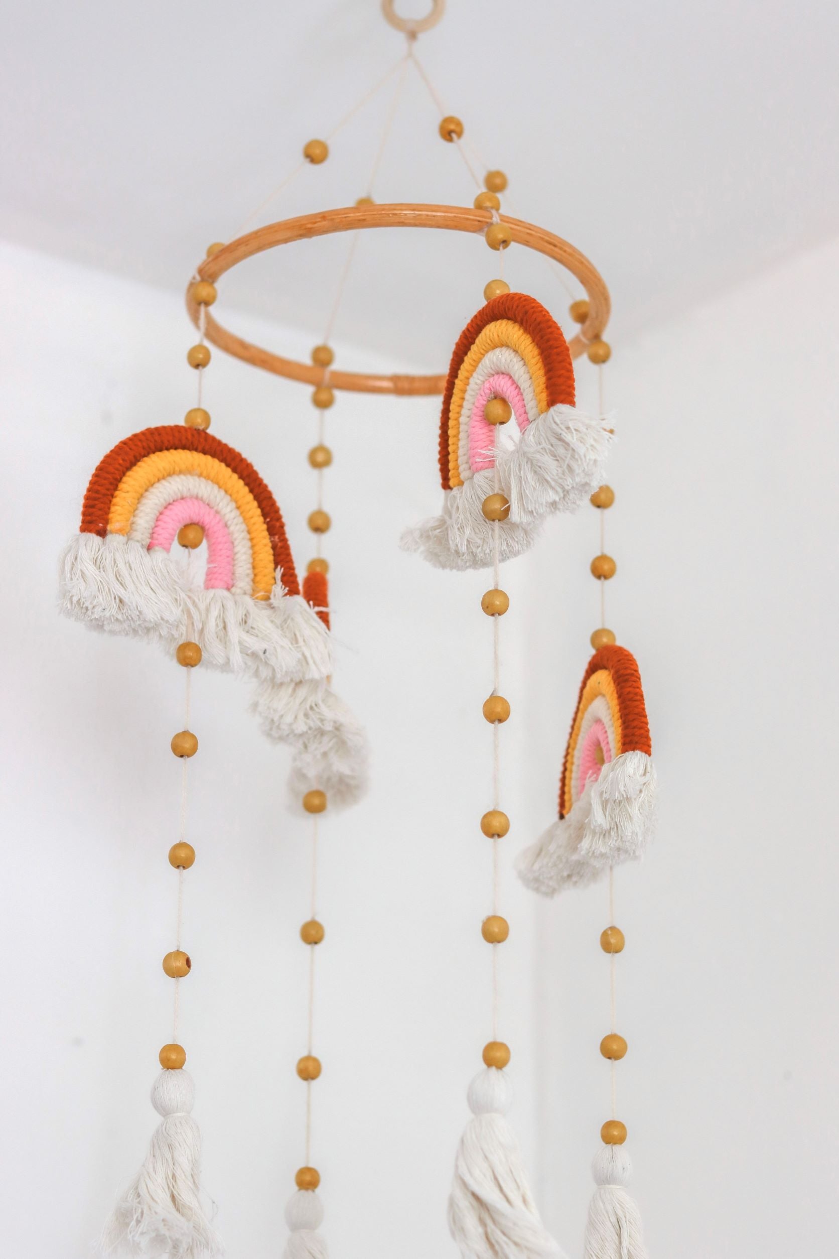 Rainbow Macrame Baby Mobile