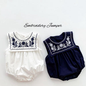 NEWBORN SET EMBROIDERY BABY JUMPER ( Booties  & headband include )